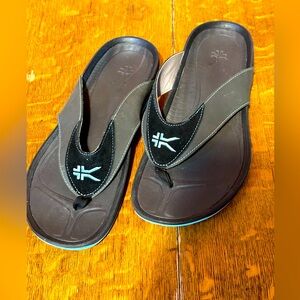 Kuru Kala Sandals Womens 12 Black Comfort Flip‎ Flop Thong Arch Plantar Relief